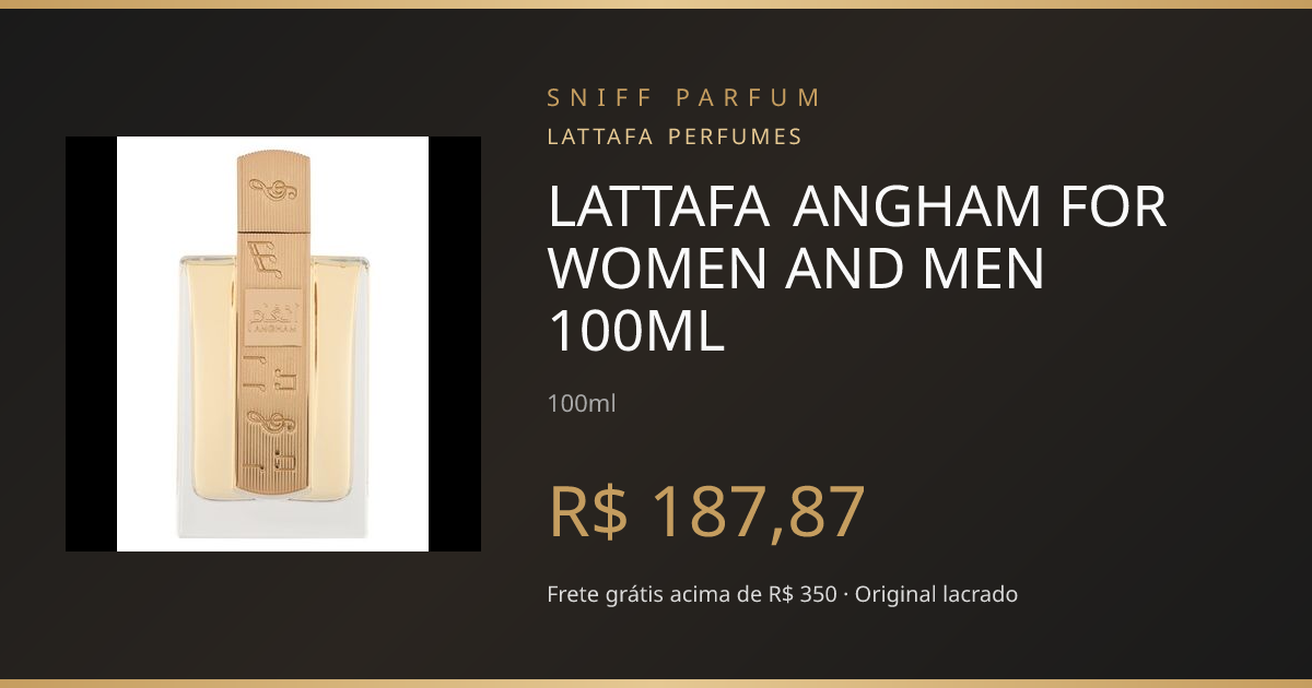 LATTAFA ANGHAM FOR WOMEN AND MEN 100ML — Lattafa Perfumes | Sniff