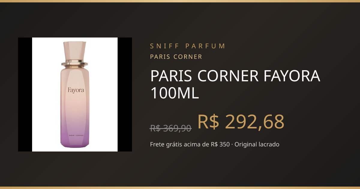 PARIS CORNER FAYORA 100ML | Sniff Parfum